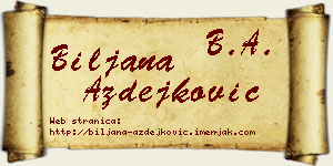 Biljana Azdejković vizit kartica